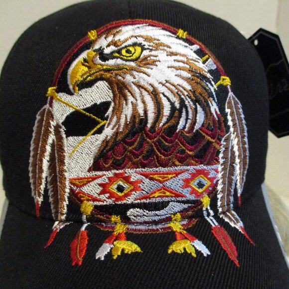 Eagle Feathers NEW Vintage 1997 Big Bear Black White Embroidered Snapback Hat - Picture 6 of 10